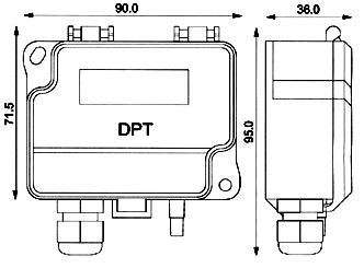 Trasduttore di Pressione Differenziale DPT-R8 - Dimensioni