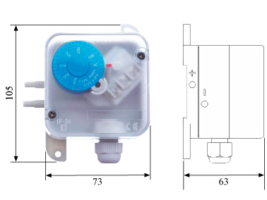 Pressostato Differenziale - Dimensioni