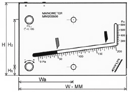 Manometro a colonna di liquido - Dimensioni